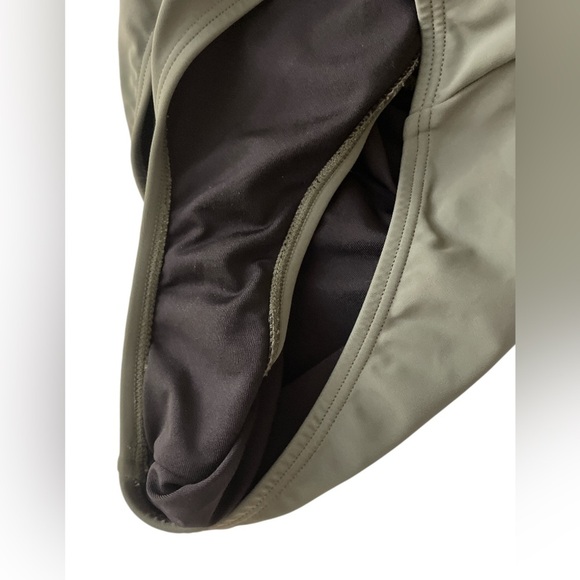 Carmen Marc Valvo One Piece Mesh Swim Suit Olive Green Size 12 - Picture 3 of 4